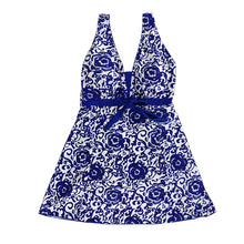 Load image into Gallery viewer, Print plus-size skirt split swimsuit
