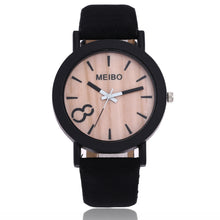 Load image into Gallery viewer, 8 word denim belt watch wood grain surface watch quartz watch
