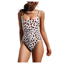 Load image into Gallery viewer, Leopard snake print sexy ladies one-piece swimsuit

