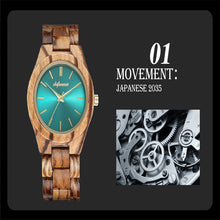 Load image into Gallery viewer, Quartz watch made of wood and steel buckle
