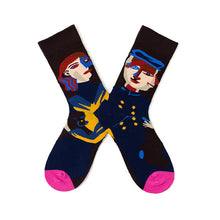 Load image into Gallery viewer, French Illustration Design Abstract Oil Painting Cotton Socks
