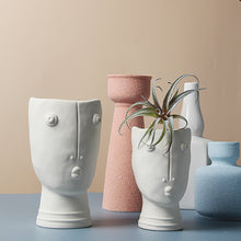 Load image into Gallery viewer, Ceramic abstract human face flower pot
