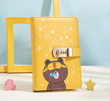 Load image into Gallery viewer, Cartoon password book notebook with lock

