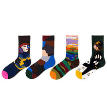 Load image into Gallery viewer, French Illustration Design Abstract Oil Painting Cotton Socks
