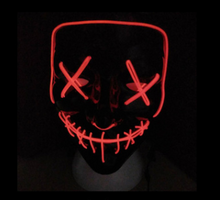 Load image into Gallery viewer, Halloween Cold Light Ghost Step Dance Clothes Glow Mask LED Flash Ghost Face Adult Fluorescent Dance Mask
