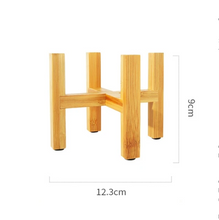 Load image into Gallery viewer, Floor Four-legged Flower Stand Succulent Bamboo Tray
