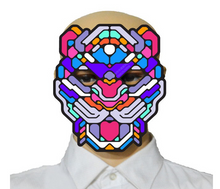 Load image into Gallery viewer, LED Sound Control Luminous Mask Nightclub Masquerade Quick Hand Shake Artifact Voice-activated fluorescent EL light-emitting mask
