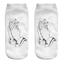 Load image into Gallery viewer, Spring And Autumn Cute Cat Cartoon 3d Print Socks Harajuku Woman Funny Kawaii ElasticPink Socks Invisible Boat Socks Short Tube
