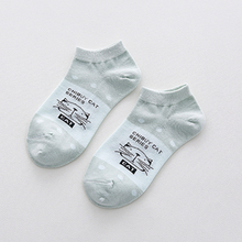 Load image into Gallery viewer, Cotton socks, spring and summer, new cartoon cat boat socks, sweat-absorbent breathable socks
