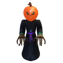 Load image into Gallery viewer, Halloween pumpkin black cat witch cartoon inflatable model
