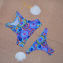 Load image into Gallery viewer, Spot 2021 Europe and the United States New Women's wear bikini bikini fast sell circle printed BIKINI SWIMSUIT SET
