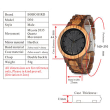 Load image into Gallery viewer, Inter-Wood Quartz Watch Men's Wood Watch
