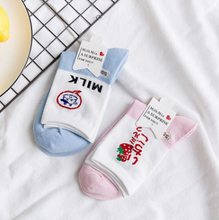 Load image into Gallery viewer, Women Socks Cotton Autumn  Winter New Strawberry  Cartoon Japanese Cute White College Wind Ladies Fashion Trend Socks Women L108
