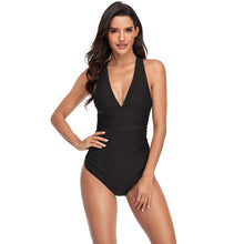 Load image into Gallery viewer, Women's Triangle One Piece Pleated Swimsuit
