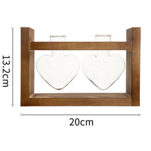 Load image into Gallery viewer, Creative Heart-shaped Hydroponic Vase Glass Wood Flower
