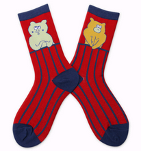 Load image into Gallery viewer, Literary fan original personality cartoon cotton socks ladies animal tube socks tide socks
