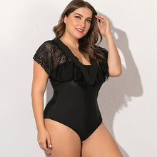 Load image into Gallery viewer, Black webbing enlarged swimsuit
