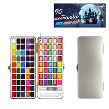 Load image into Gallery viewer, Portable Pearlescent Fluorescent Concentrated Solid Watercolor Paint Set

