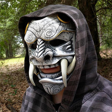 Load image into Gallery viewer, Halloween Latex Red Face Mask With Fangs
