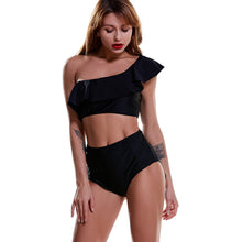 Load image into Gallery viewer, One shoulder split swimsuit

