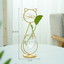 Load image into Gallery viewer, Simple Cat Iron Flower Hydroponic Vase
