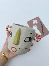 Load image into Gallery viewer, Handmade Ceramic Succulent Flower Pot With Human Face
