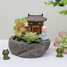Load image into Gallery viewer, Creative succulents home zen garden small monk flower pot
