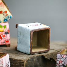 Load image into Gallery viewer, Square potted painted ceramic pots
