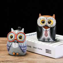 Load image into Gallery viewer, Ceramic owl ornament decoration
