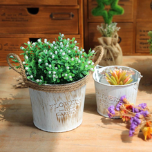 Load image into Gallery viewer, Retro Iron Flower Bucket Dry Flower Vase Decoration Flower Pot
