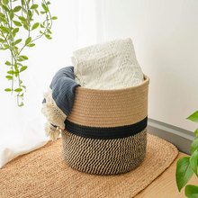 Load image into Gallery viewer, Cotton Rope Woven Flower Pot Storage Basket Flower Basket Round Storage
