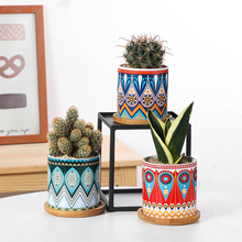 Load image into Gallery viewer, Mandala ceramic flower pot
