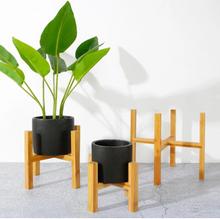 Load image into Gallery viewer, Floor Four-legged Flower Stand Succulent Bamboo Tray
