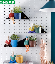 Load image into Gallery viewer, Cartoon Character Ceramic Flower Pot Succulents Abstract Human Face Flower Pot Home Desktop Vase Micro Landscape Decoration
