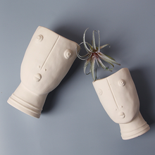 Load image into Gallery viewer, Ceramic abstract human face flower pot
