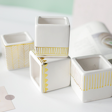 Load image into Gallery viewer, Succulent Ceramic Flower Pot Small Square Table Top Ornament
