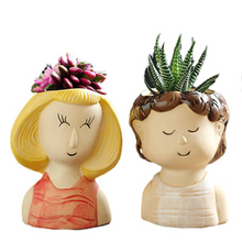 Load image into Gallery viewer, Doll Theme Small Flower Pot Personality Fleshy Potted Plant

