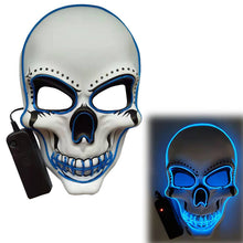 Load image into Gallery viewer, Glowing Mask Scary Ghost Face Halloween Funny White Skull Mask LED Glowing Props
