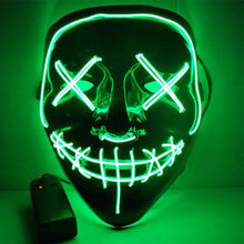 Load image into Gallery viewer, Halloween Cold Light Ghost Step Dance Clothes Glow Mask LED Flash Ghost Face Adult Fluorescent Dance Mask
