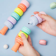 Load image into Gallery viewer, 6pcs Novelty Cookie Highlighter Pen Set Macaron Cake Fluorescent Color Marker Liner
