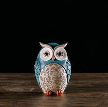 Load image into Gallery viewer, Ceramic owl ornament decoration
