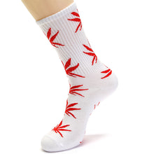 Load image into Gallery viewer, Threaded Tube Maple Leaf Printed Cotton Socks
