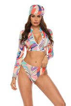 Load image into Gallery viewer, Conservative Print Bikini Ladies Split Body Long Sleeve New Swimsuit Swimwear
