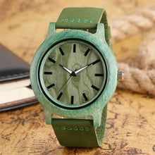 Load image into Gallery viewer, Retro wooden watch quartz movement neutral men's belt watch bamboo watch
