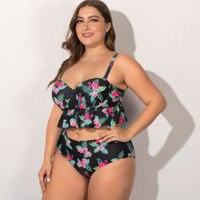 Load image into Gallery viewer, Fat woman gathers split boxer bikini
