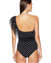 Load image into Gallery viewer, Sexy ruffled shoulder polka dot one-piece triangle swimsuit
