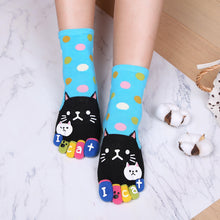 Load image into Gallery viewer, Cute Cat Pattern Cartoon Five Finger Socks

