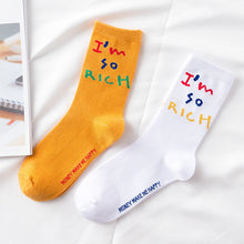 Load image into Gallery viewer, Trends socks female spring summer couples Harajuku tide section long socks creative European and American street letters ins socks
