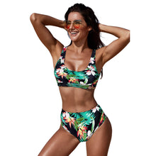 Load image into Gallery viewer, Sexy printed high waist bikini European and American Amazon large size swimsuit
