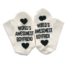 Load image into Gallery viewer, Unisex Men Women Cotton Socks Printing Letter Funny Socks For Boyfriend   Girlfriend Valentine's Day Gift
